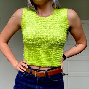 90’s Bright Green Scrunch Tank!